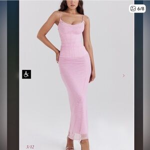 House of CB Nalini Cotton Candy Pink Maxi dress